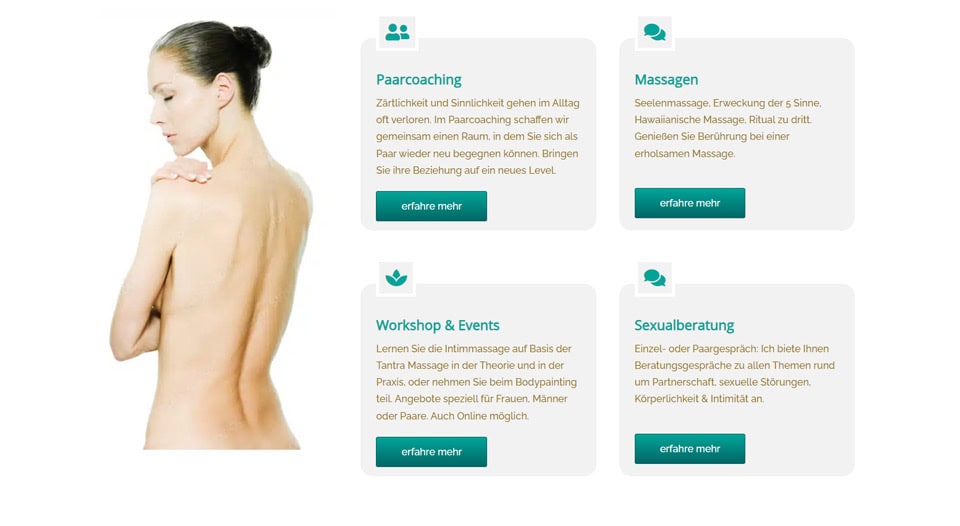 Massagestudio Webseite Angebot