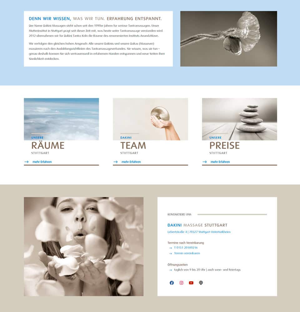 webseite relaunch massage studio