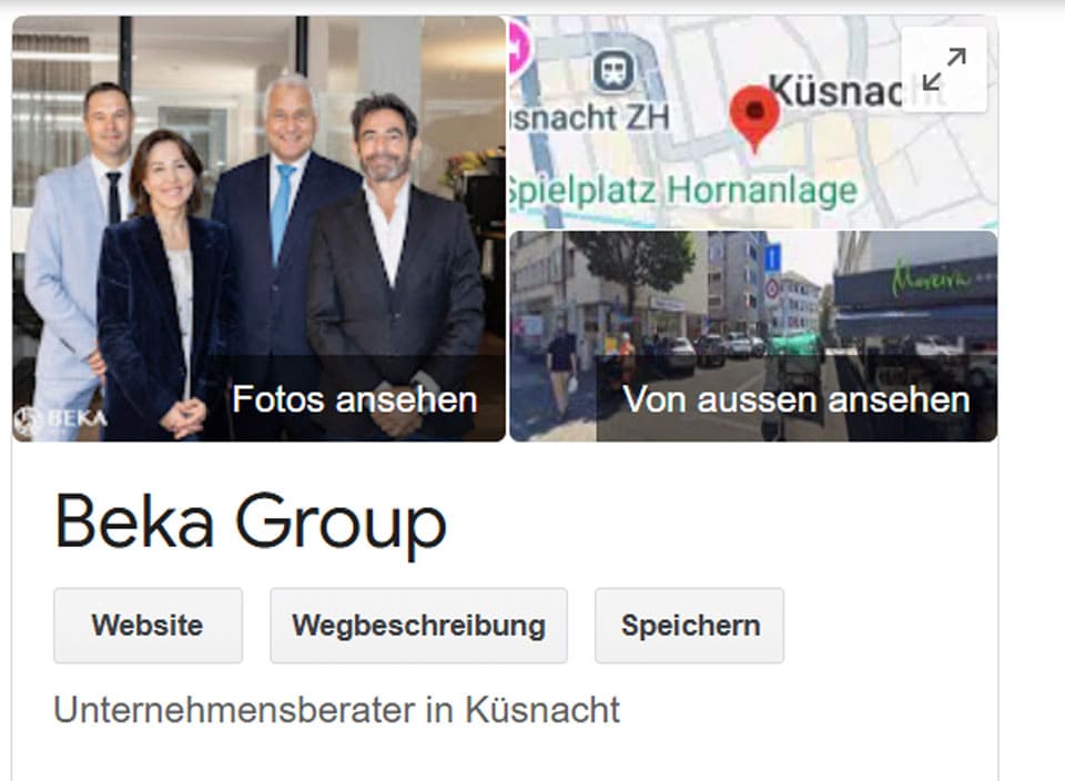Pflege Google Unternehmenskonto Referenz BEKA Group