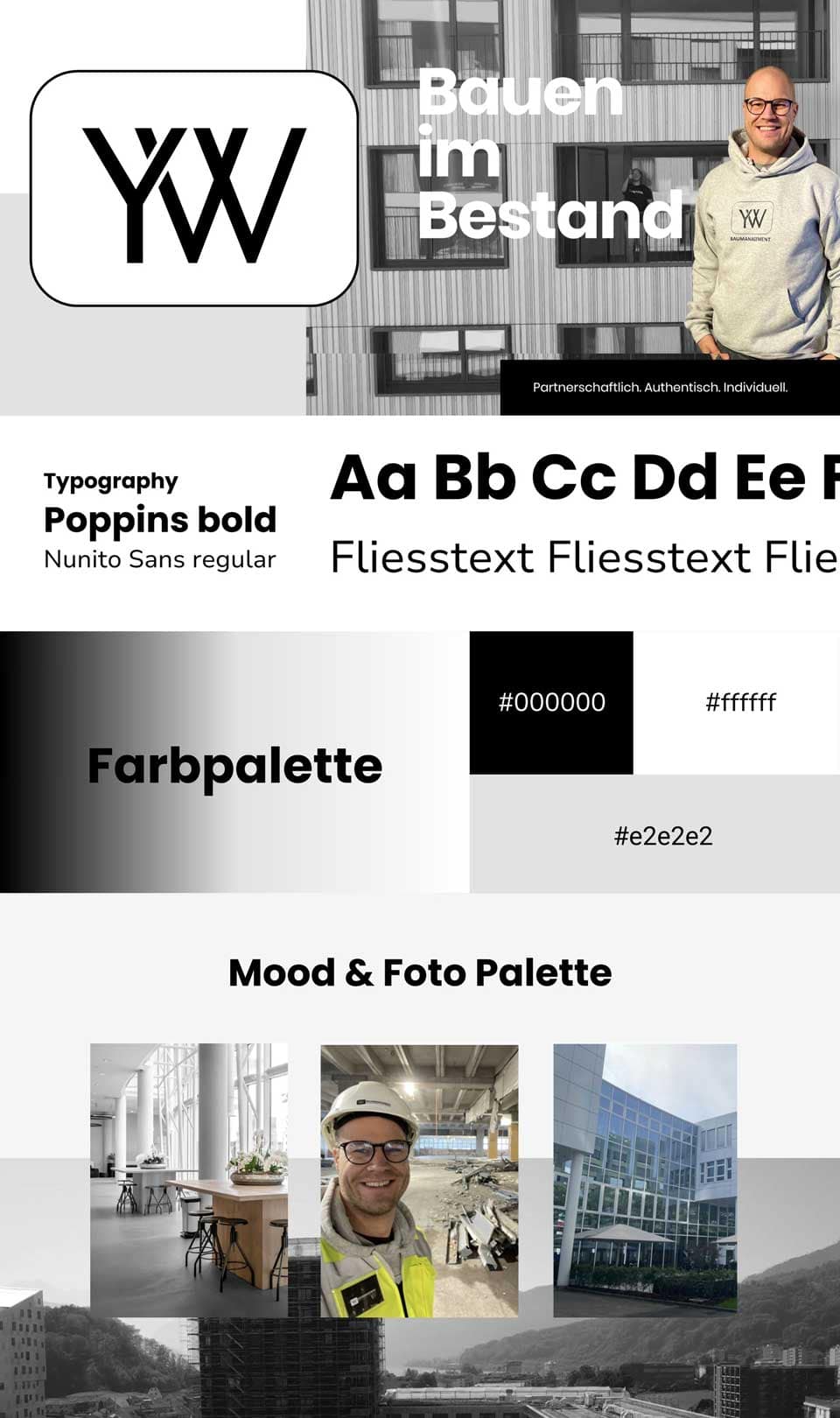 Farb- & Typografie Yves Widmer Baumanagement